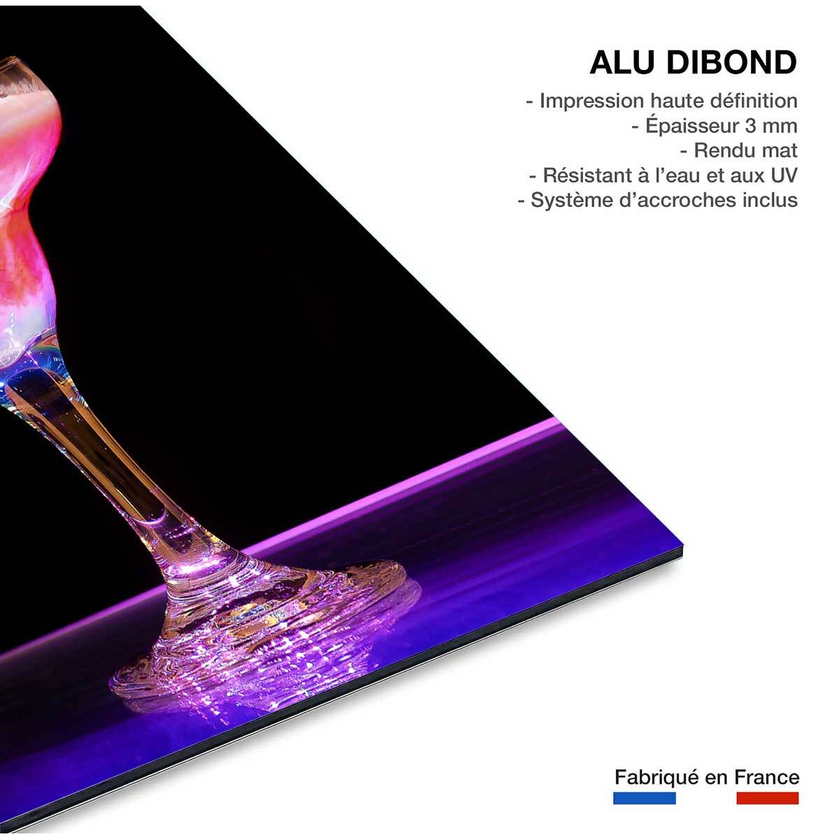 Tableau decoration cuisine cocktail rose Tableau alu Dibond