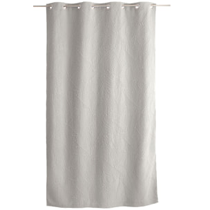 Rideau à oeillets feuillage aspect gaufré - Ecru