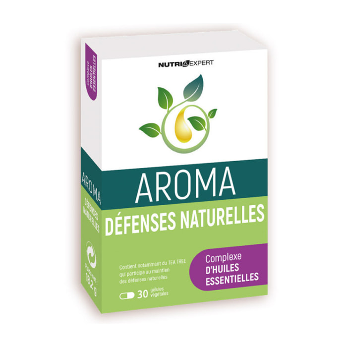 NUTRIEXPERT - Aroma Défenses Naturelles - Stimule la résistance de l'organisme - Aide à combattre les refroidissements - Aux huiles essentielles - Cure 30j