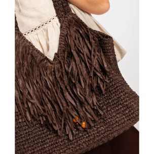 Bolso shopper de rafia de mujer