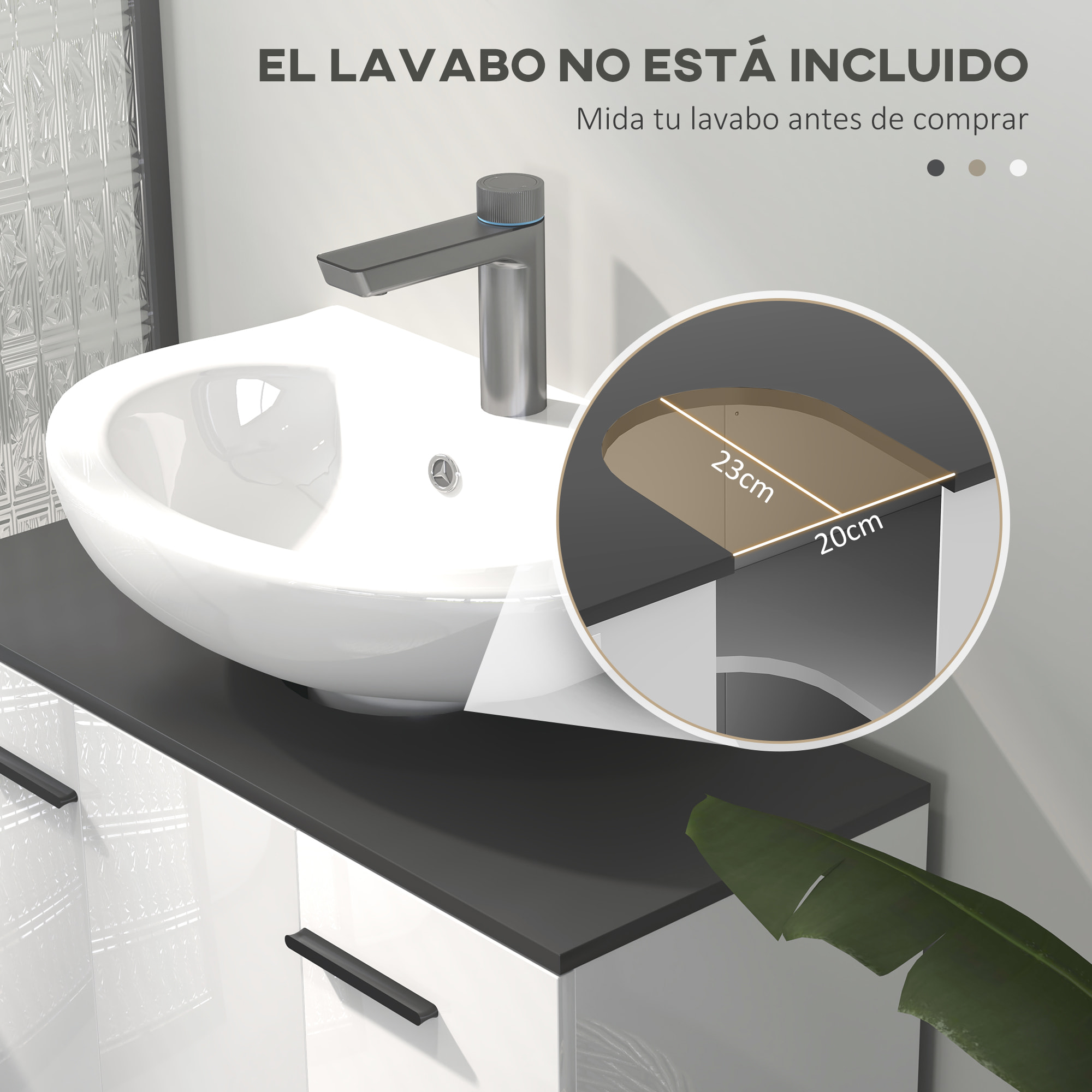 Mueble bajo Lavabo Mueble de Lavabo con Pie Mueble de Baño con 2 Puertas y Estantes Ajustables para Lavabo con Pedestal o con Pies 80x34x60 cm Blanco Brillante