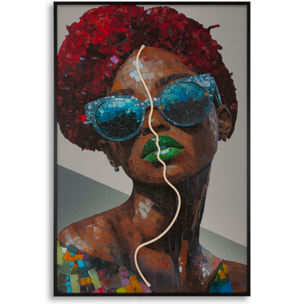 STAMPA C/LED SU TELA AFRO CM 60X3,5X90 (APPLICAZIONE 3D ACRILICO)