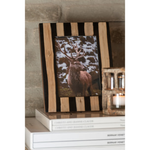 J-Line cadre photo - bois - noir/or - large