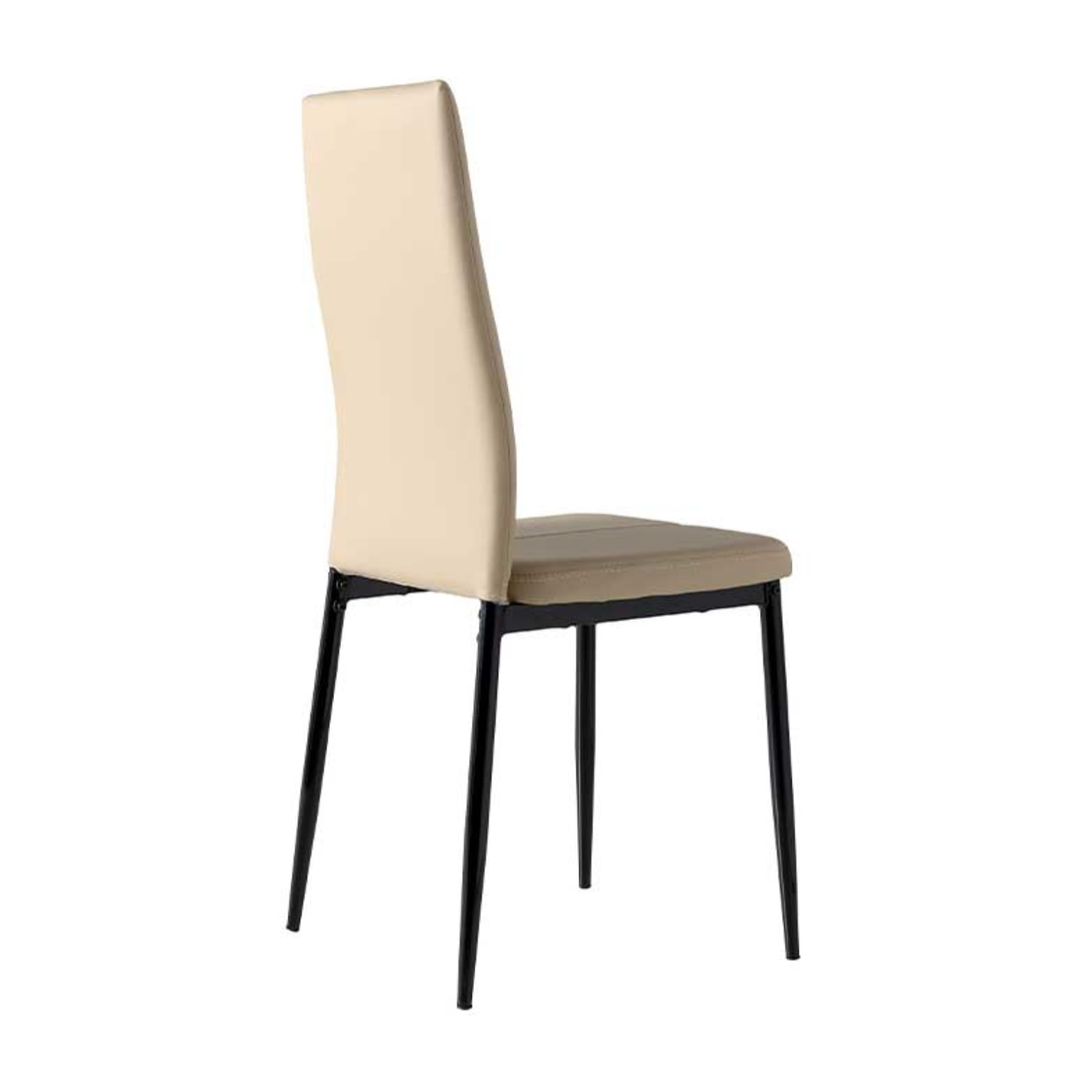 Set de 4 sillas – Polipiel capuchino y metal negro