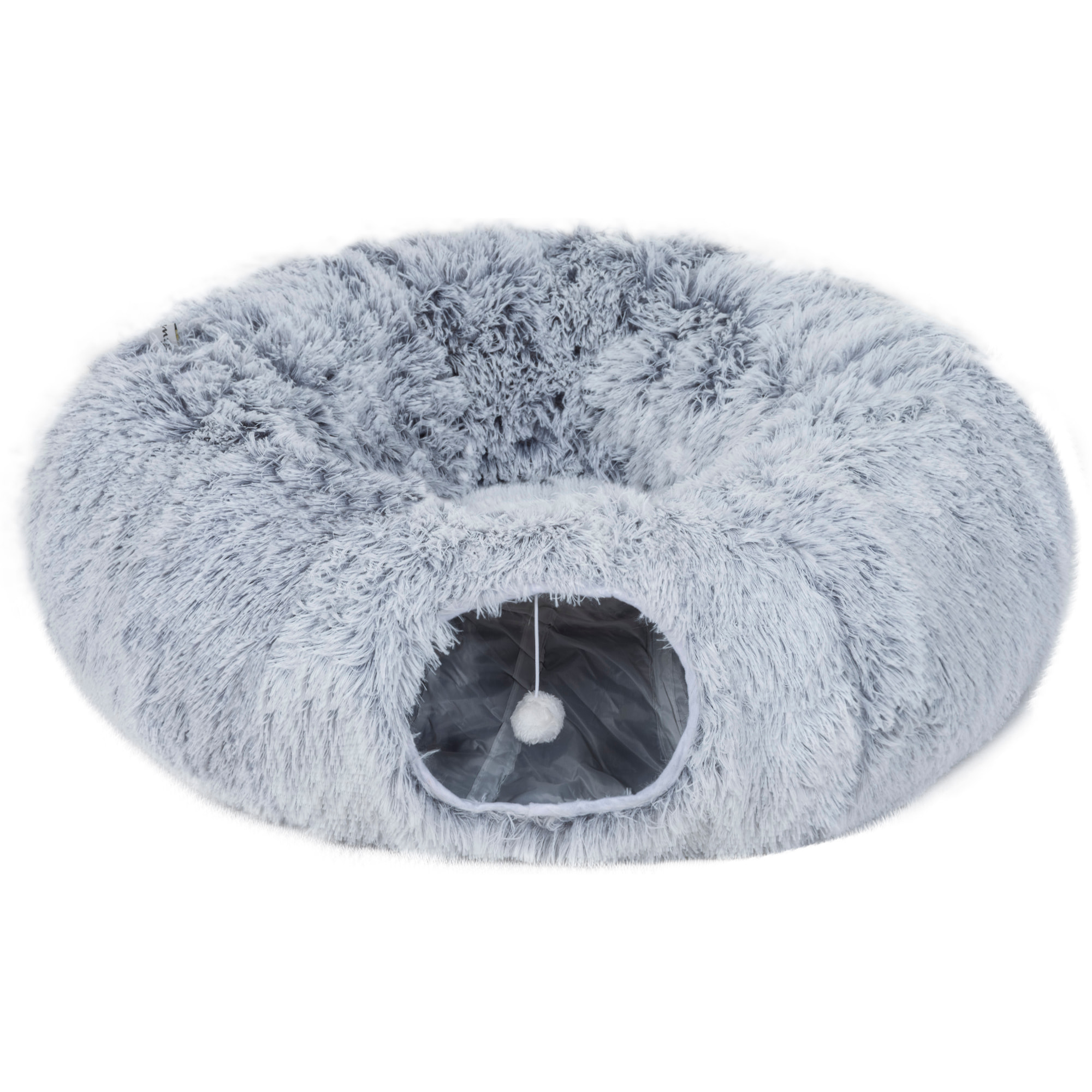 Panier tunnel chat 2 en 1 coussin amovible lavable jeu boule intégrés