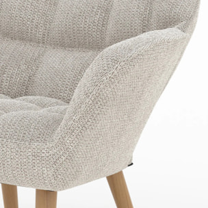 Fauteuil en tissu gris clair - Simba