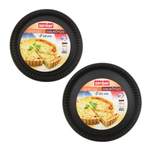 Set de 2 moules à tartes ou quiches de 28 cm et 30 cm Zenker Spécial Countries