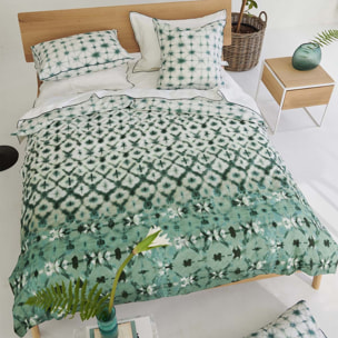 Housse de couette imprimée en percale de coton, KARAOSHI CELADON, Vert moyen