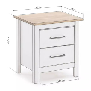 Mesita de noche Eira Blanco - Oak