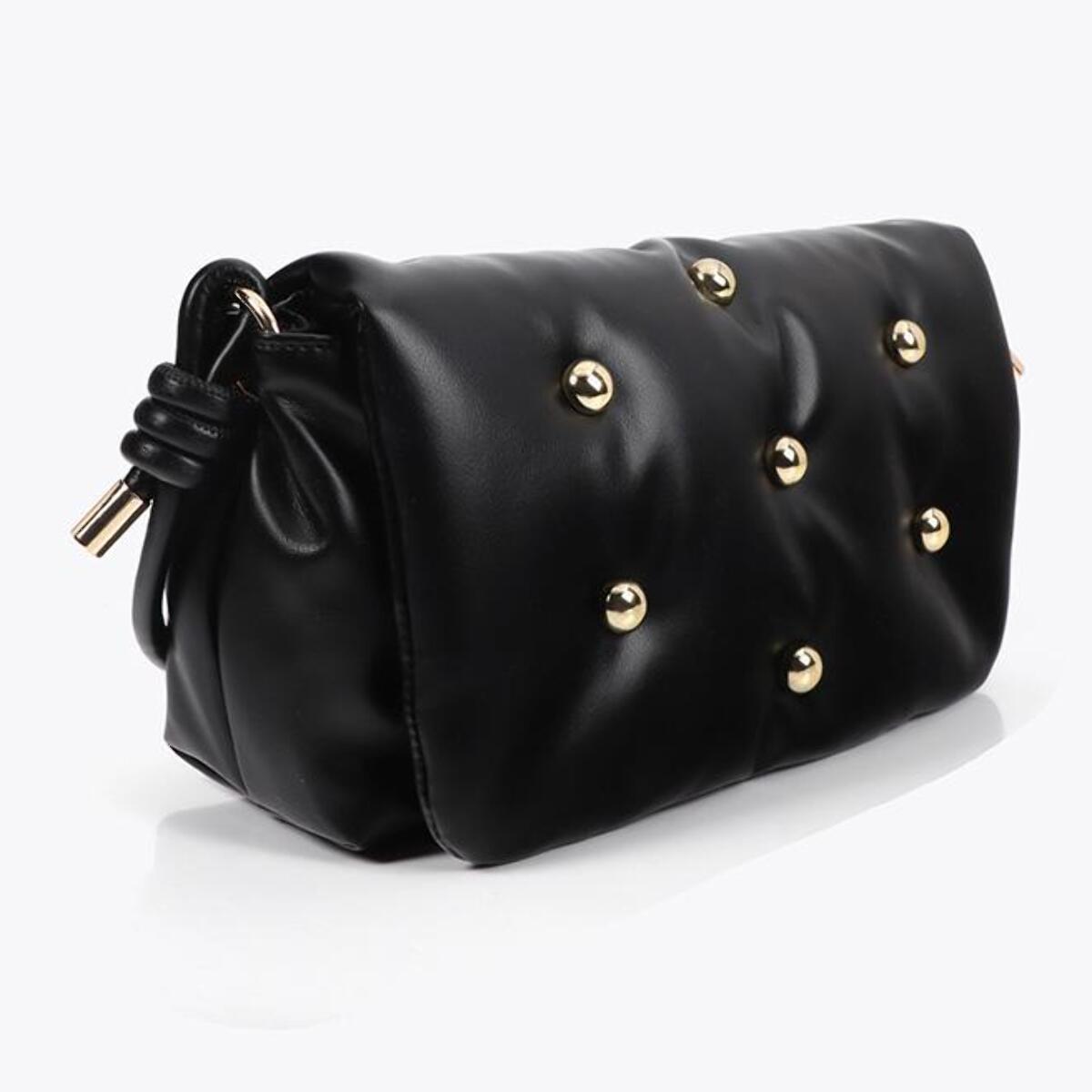 Tracolla imbottita effetto pelle con borchie