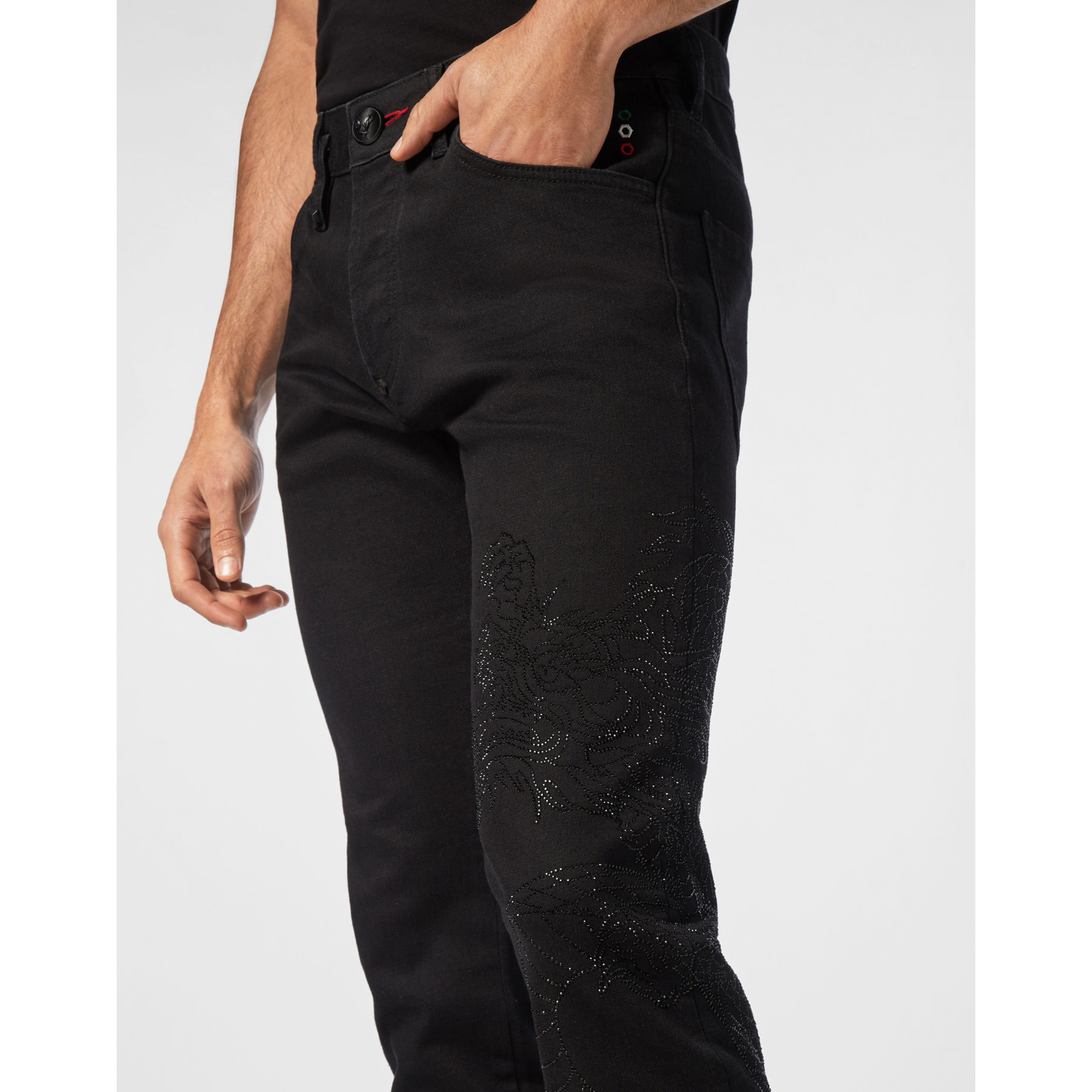 PHILIPP PLEIN Vaqueros de corte recto DRAGON