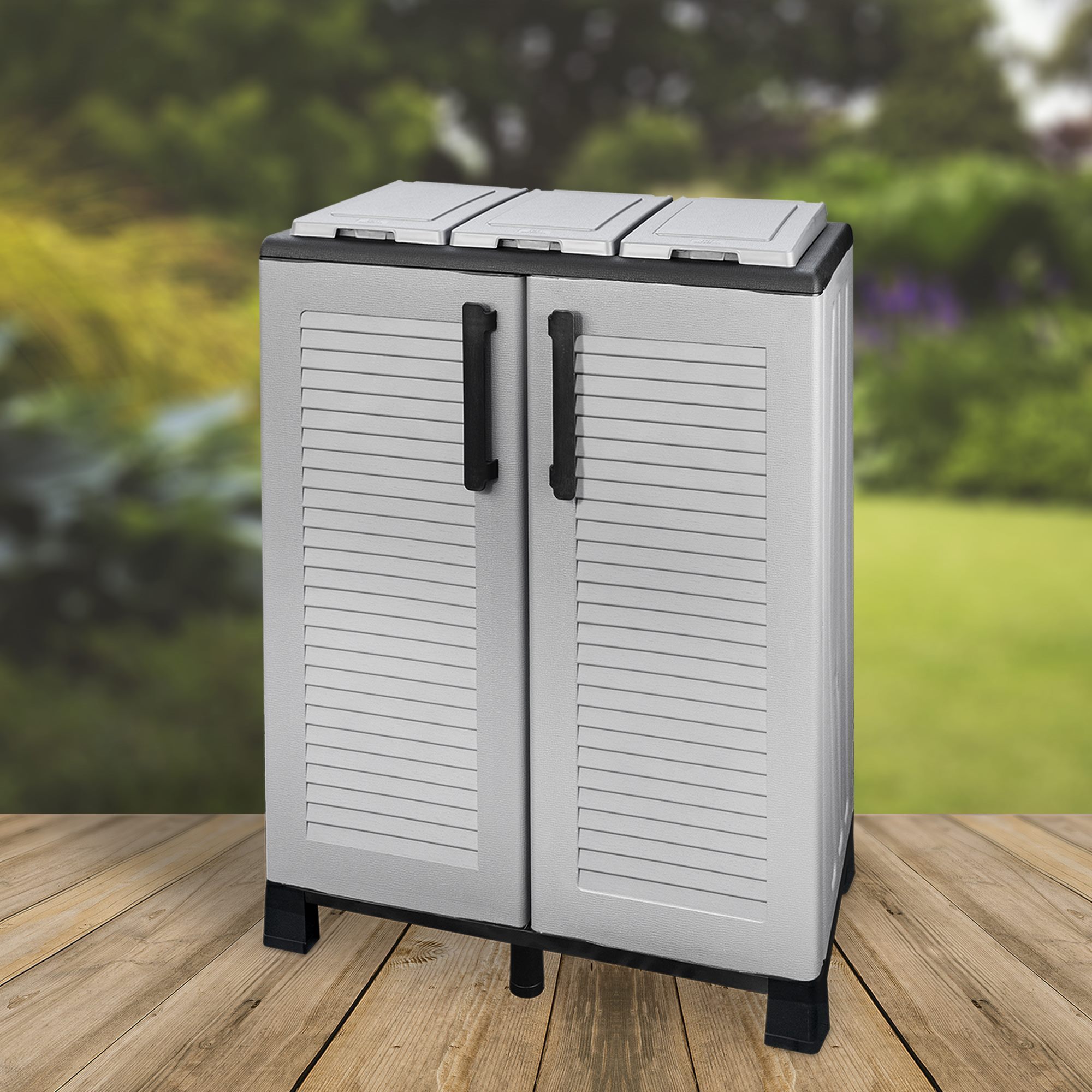 Armario de media altura en polipropileno de la linea eco, práctico para aprovechar al maximo el espacio, l 680 x p370 x h 900 mm.