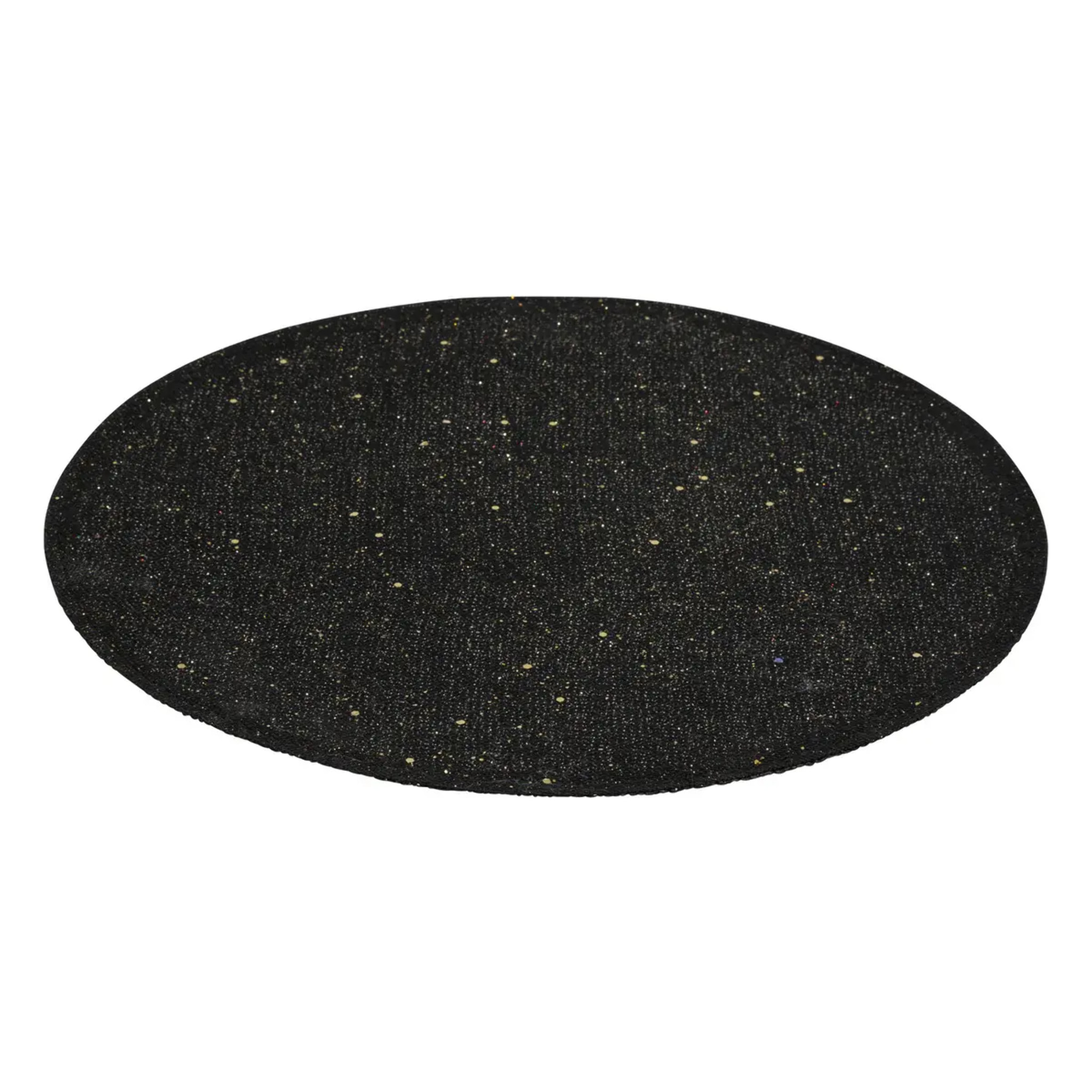 Set de table effet jute 38cm noir