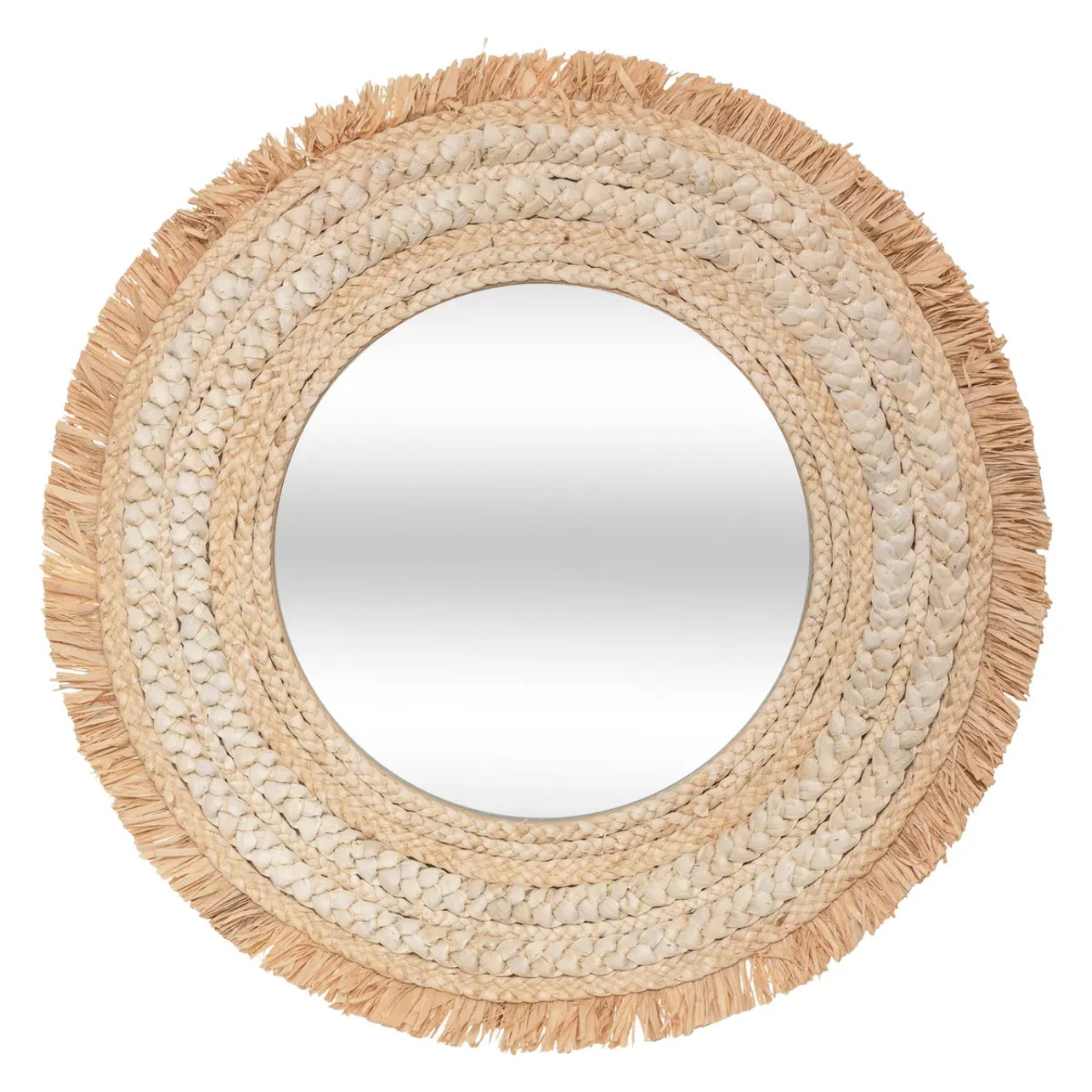 Miroir tressé "Célia" raphia D68cm