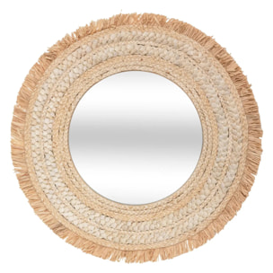 Miroir tressé "Célia" raphia D68cm
