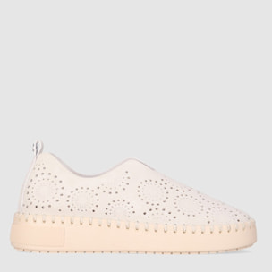 Zapatos de Tejido - Beig - Tacón: Bajo