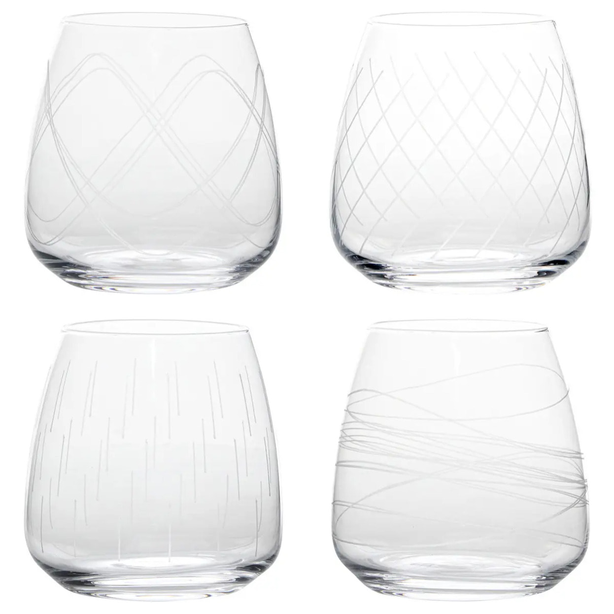 Lot de 4 gobelets bas Talia cristallin