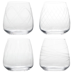 Lot de 4 gobelets bas Talia cristallin