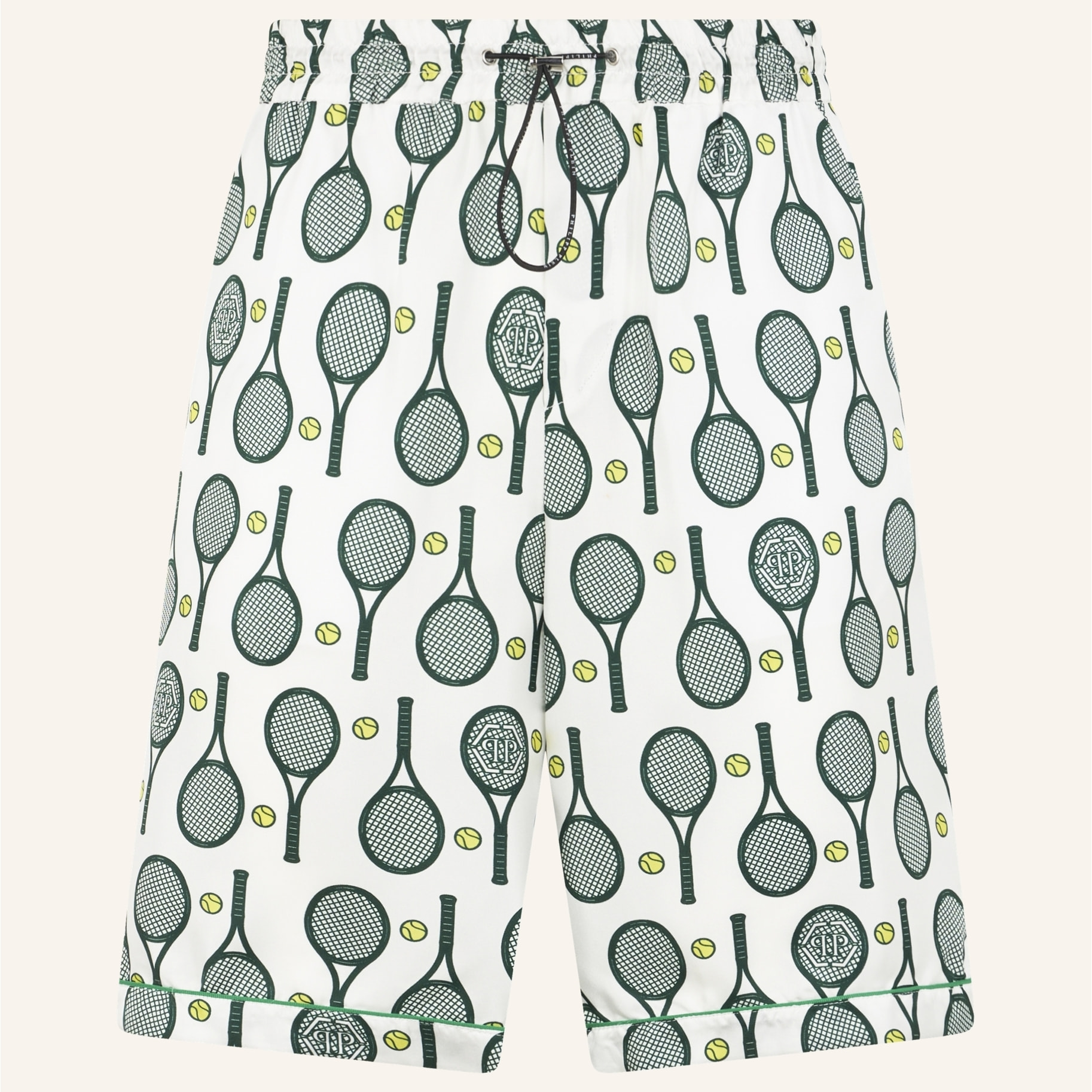 PHILIPP PLEIN Silk Drawstring Shorts Tennis