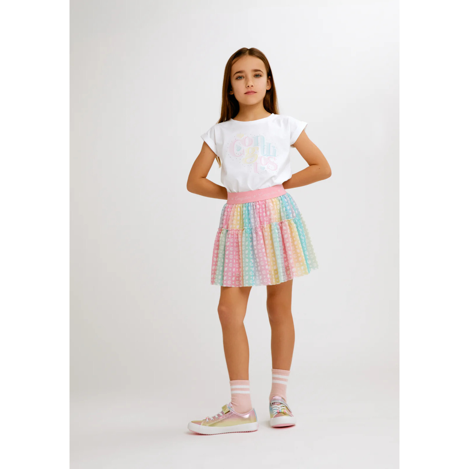 Falda de Niña Estampado Multicolor