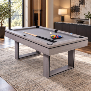 Table multi-jeux 3 en 1 billard et ping pong en bois gris ARIES