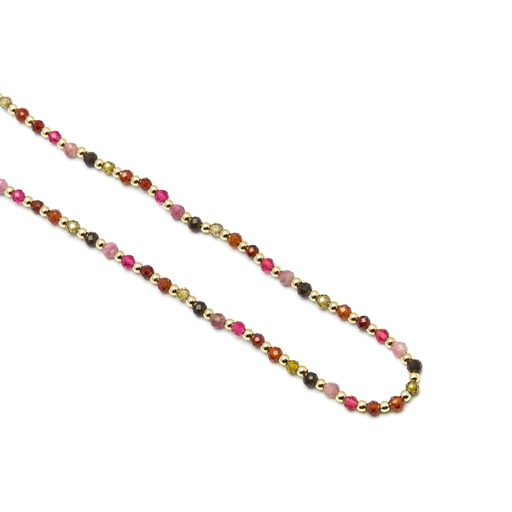 Collar de Cristal Multicolor acabado en oro amarillo de 18K