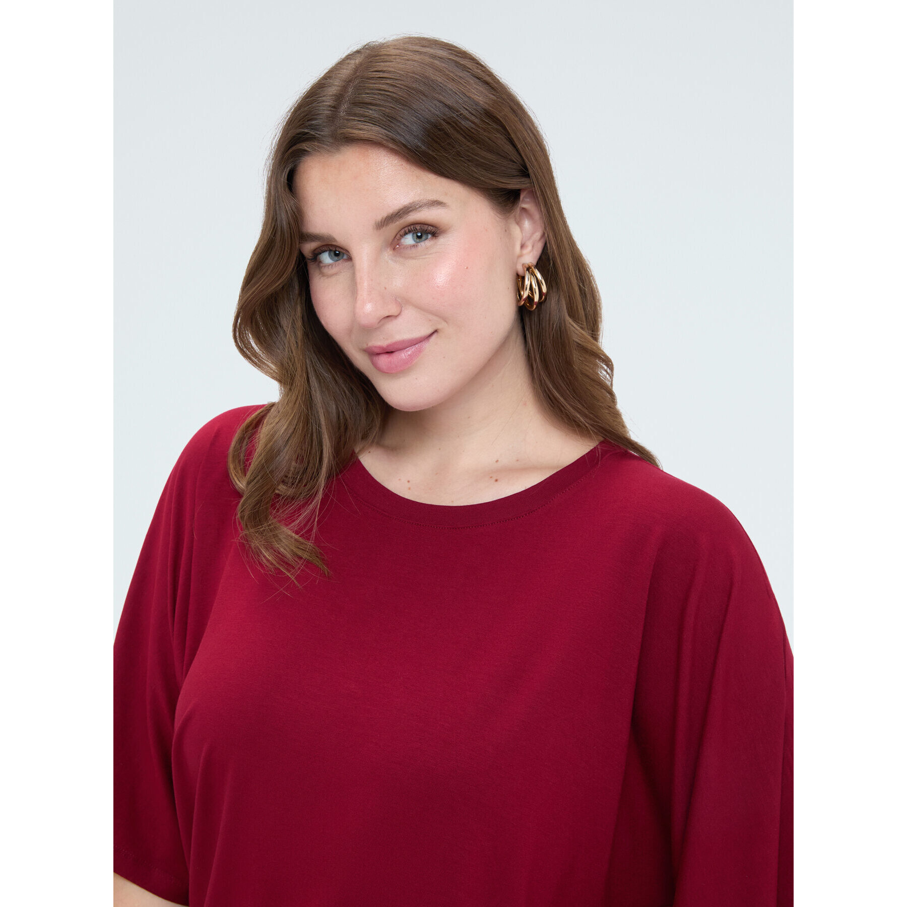Fiorella Rubino - T-shirt in jersey con cut-out - Bordeaux