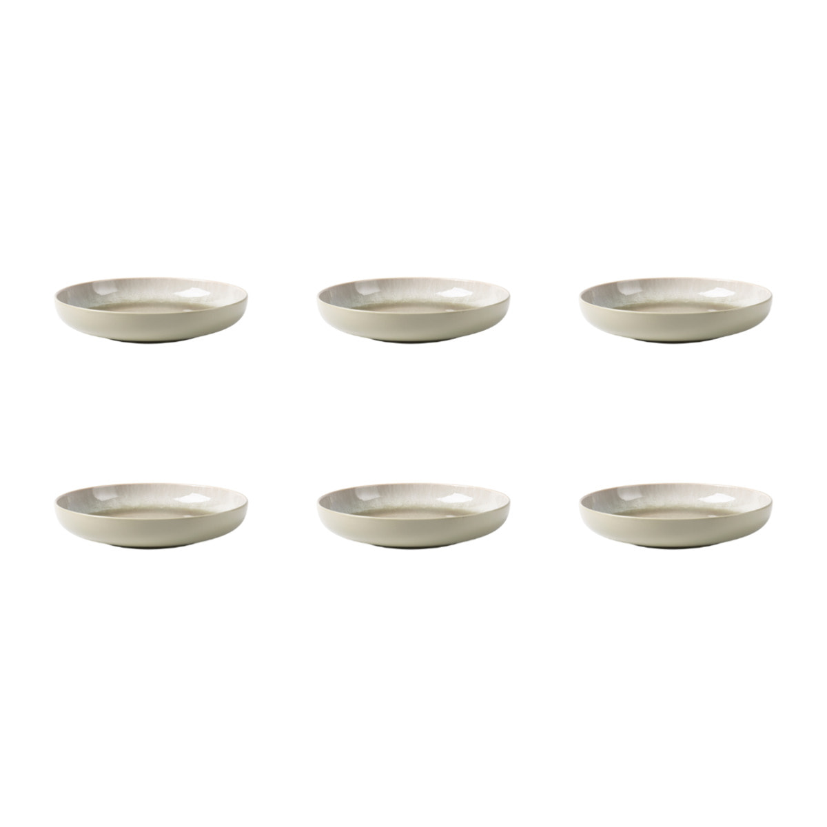 Lot de 6 assiettes creuses vert - "Iris"