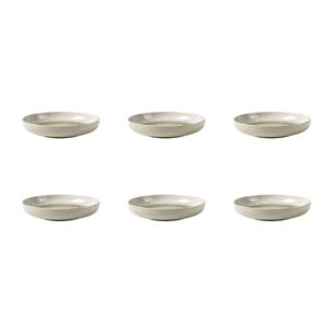 Lot de 6 assiettes creuses vert - "Iris"