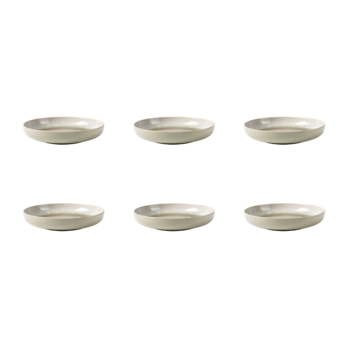 Lot de 6 assiettes creuses vert - "Iris"