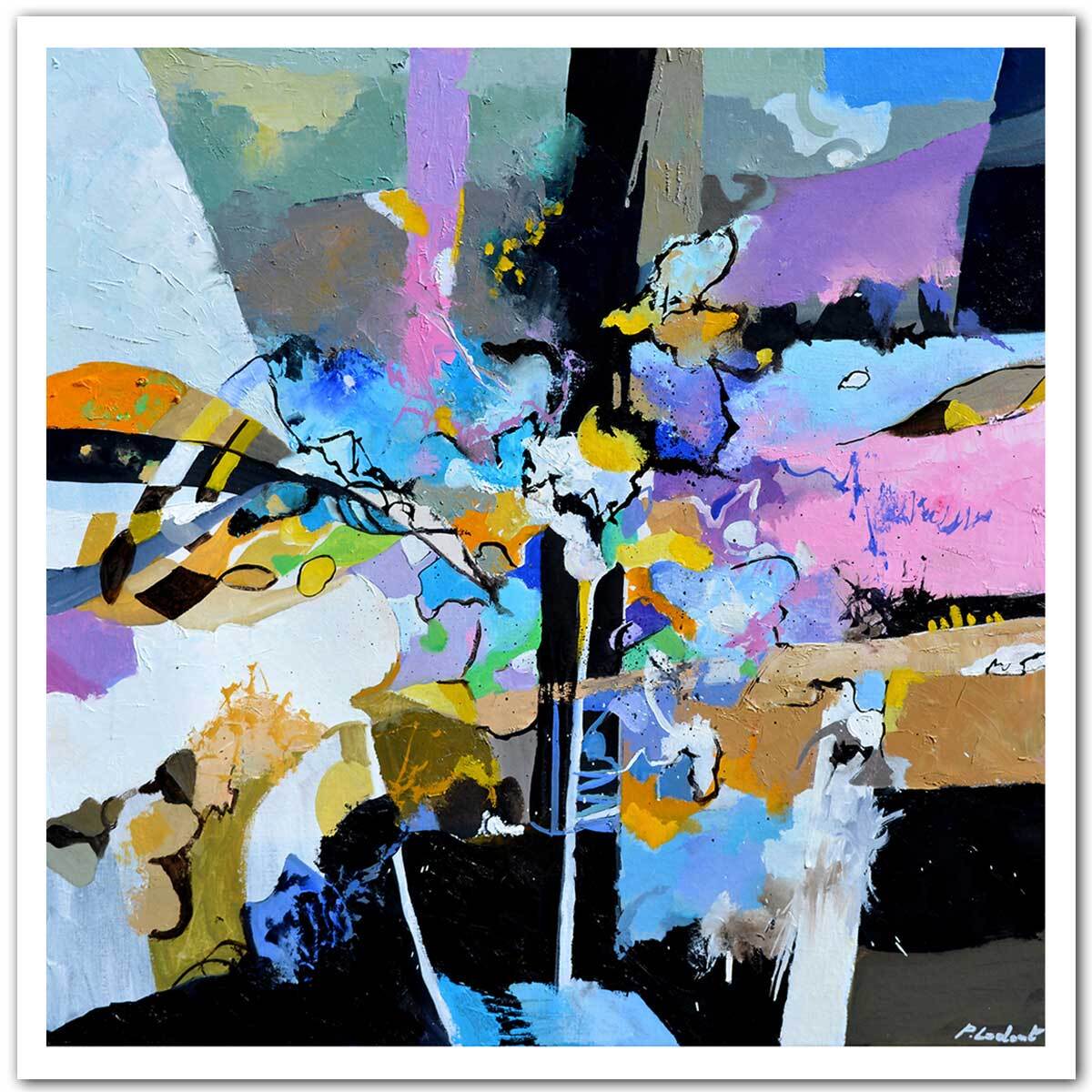 Affiche abstraite reminescence en arc-en-ciel Affiche seule