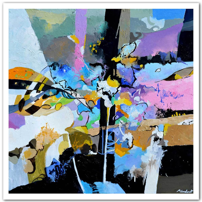 Affiche abstraite reminescence en arc-en-ciel Affiche seule