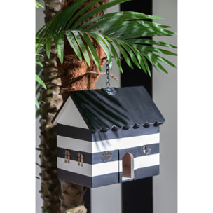 J-Line Nichoir Ligné - bois - noir/blanc - large