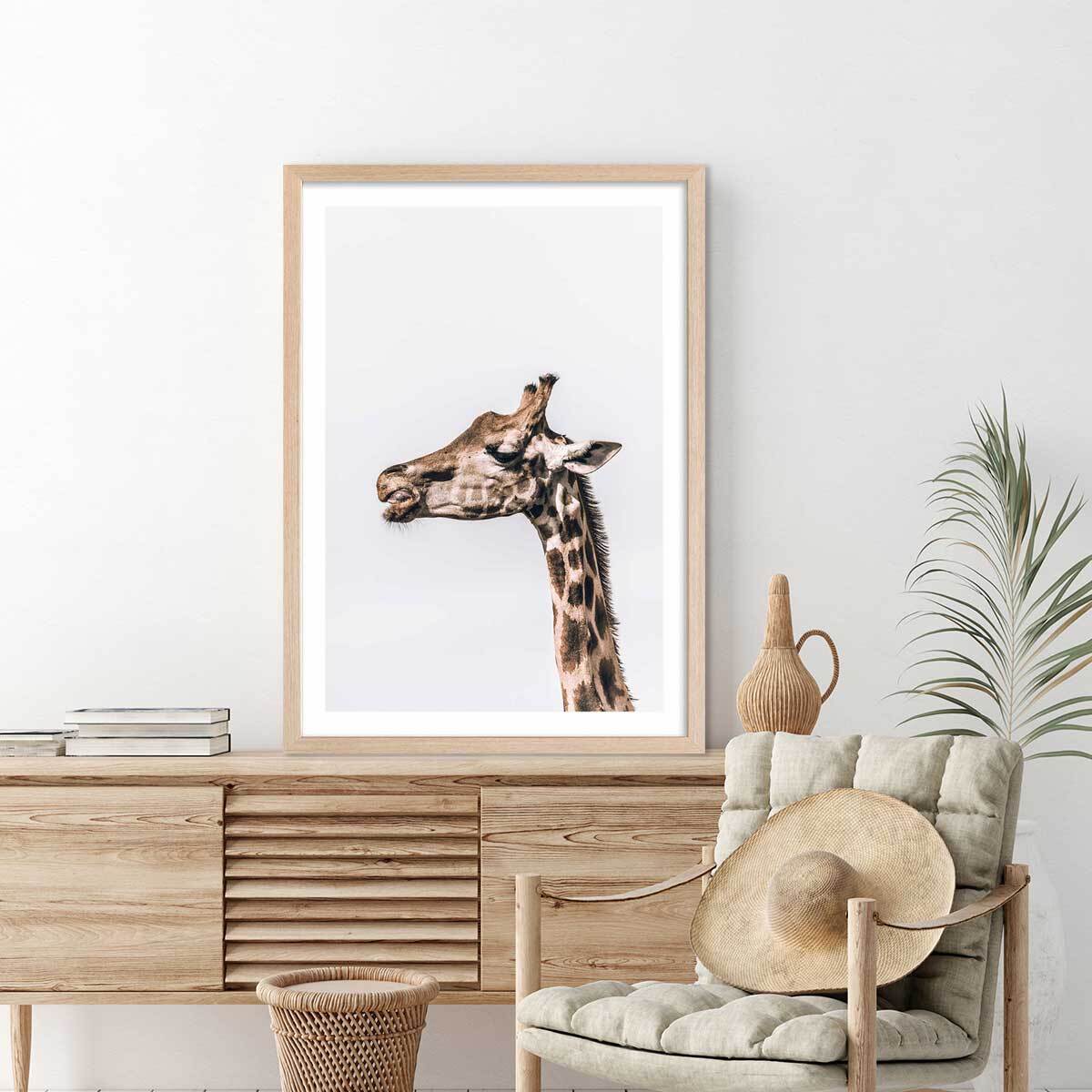 Affiche animaux prendre de la hauteur Affiche + cadre en bois - Chêne