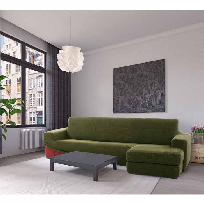 Funda para Chaise Longue derecho (visto de frente) brazo largo SÚPER ELÁSTICA modelo HELENA