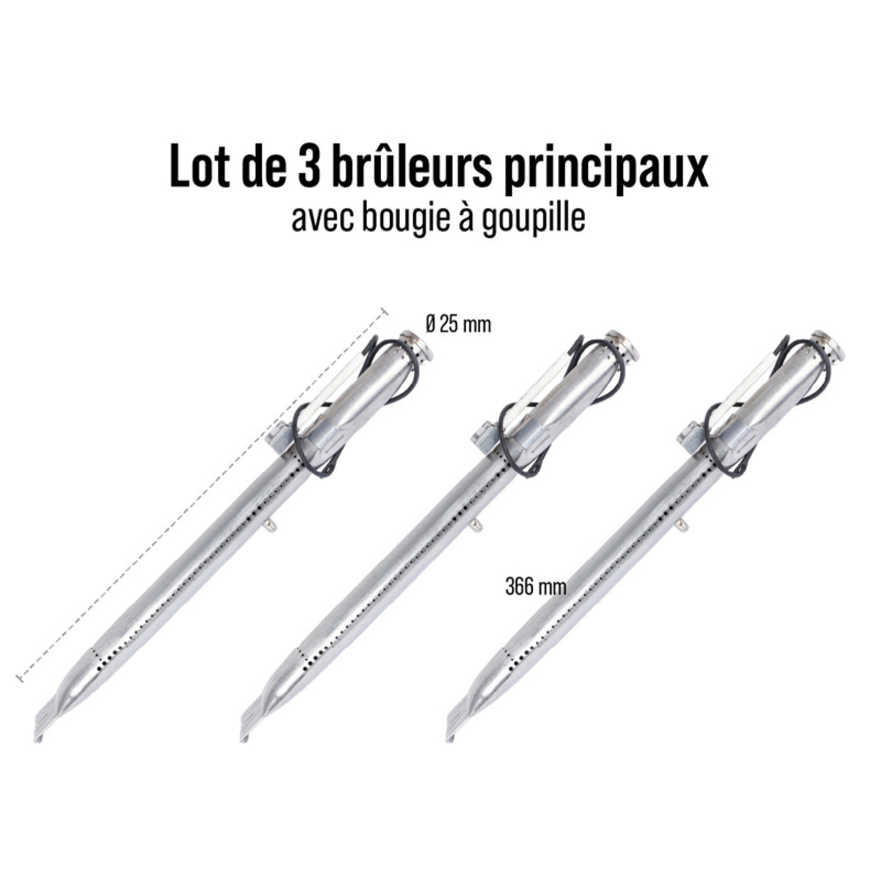 Lot 3 brûleurs avec bougie a goupille