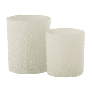 J-Line photophore Enneigé - verre - blanc - large