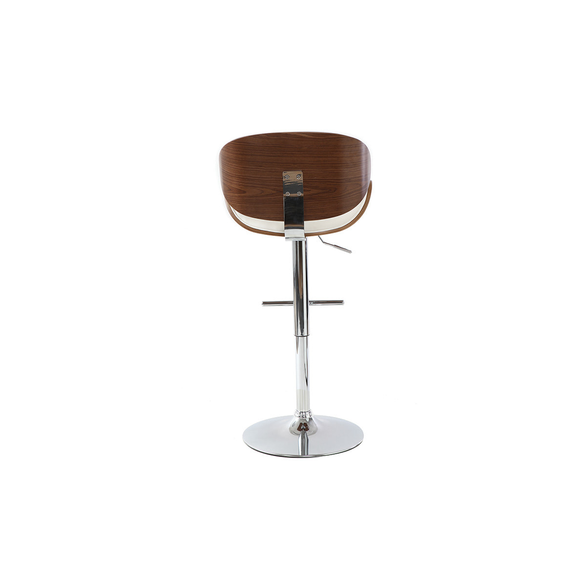 Tabouret de bar design blanc et bois foncé WALNUT