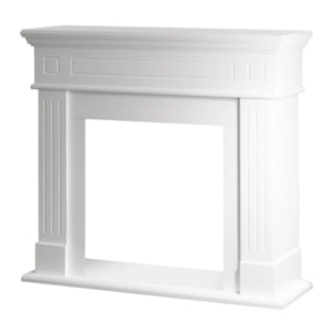 Cambridge - Cornice per Camino 110x100x36 cm Rivestimento Decorativo in Legno MDF Bianco