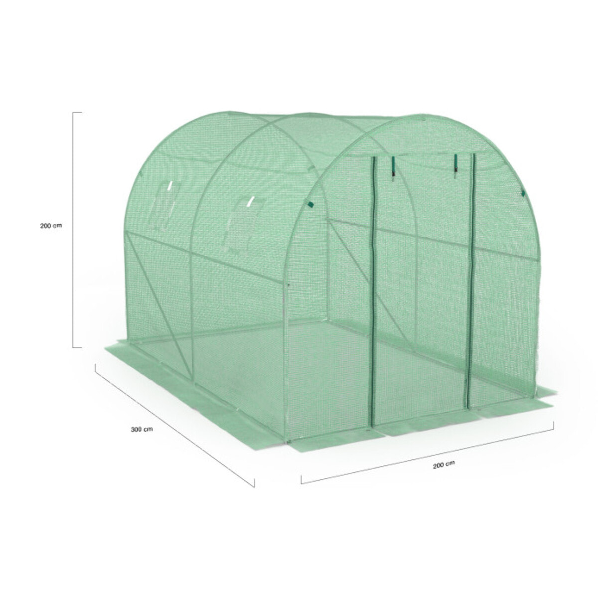 Serre tunnel verte 3x2m toutes saisons