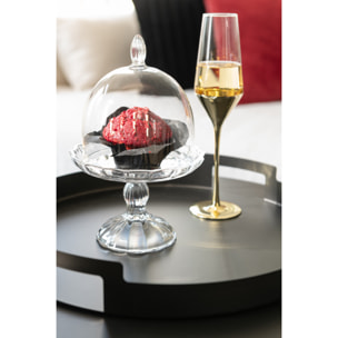 J-Line plateau Rond - metaal/polyresin - zwart - 3 stuks