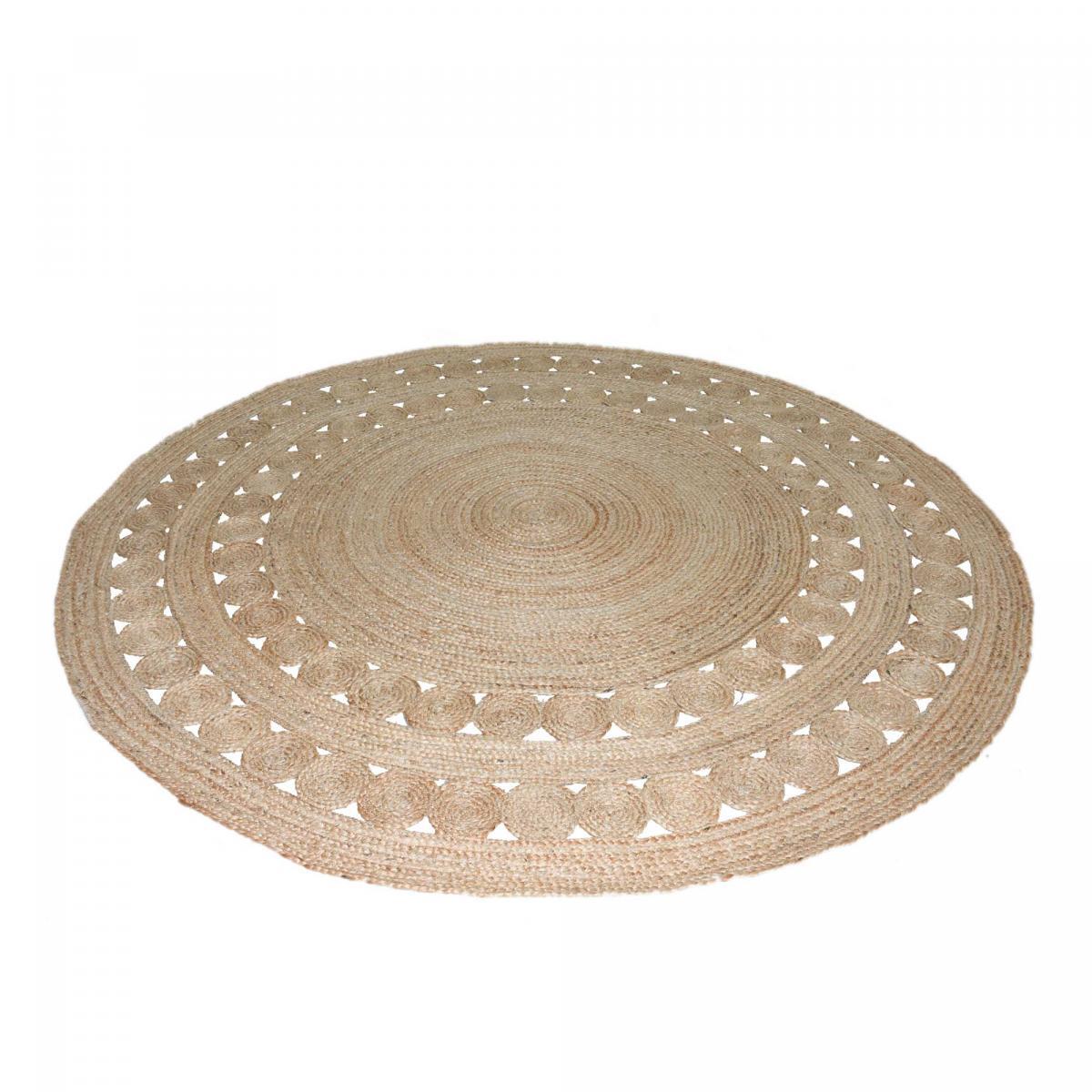 Tapis rond 80x80 rond JT RONDI Beige , tapis jute artisanal