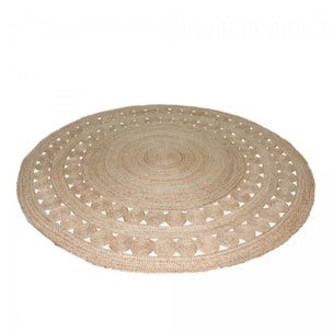 Tapis rond 80x80 rond JT RONDI Beige , tapis jute artisanal