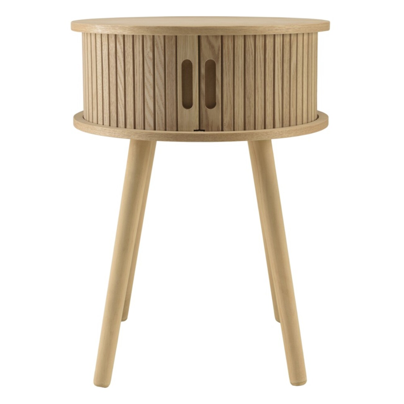 AGATHE - Table de chevet ronde en bois couleur naturelle D40cm
