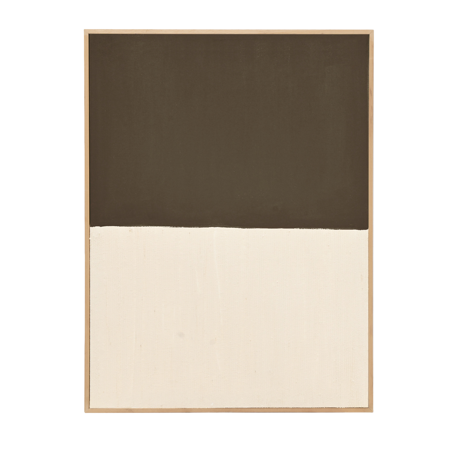 Tableau marron et blanc décoratif sur coton avec cadre en bois peint à la main à la peinture à l'huile en différentes tailles