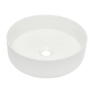 Mood vasque à poser ronde 36x36 cm sans trou de robinetterie ni trop-plein, blanc (SATM3636MW)