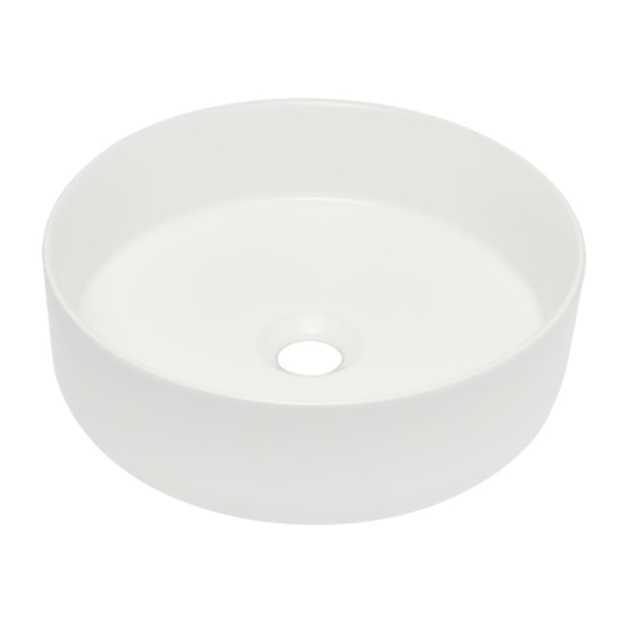 Mood vasque à poser ronde 36x36 cm sans trou de robinetterie ni trop-plein, blanc (SATM3636MW)