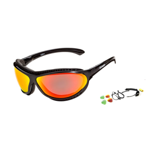 Gafas de deportes acuáticos OCEAN TIERRA DE FUEGO - Negro brillante / Revo roja