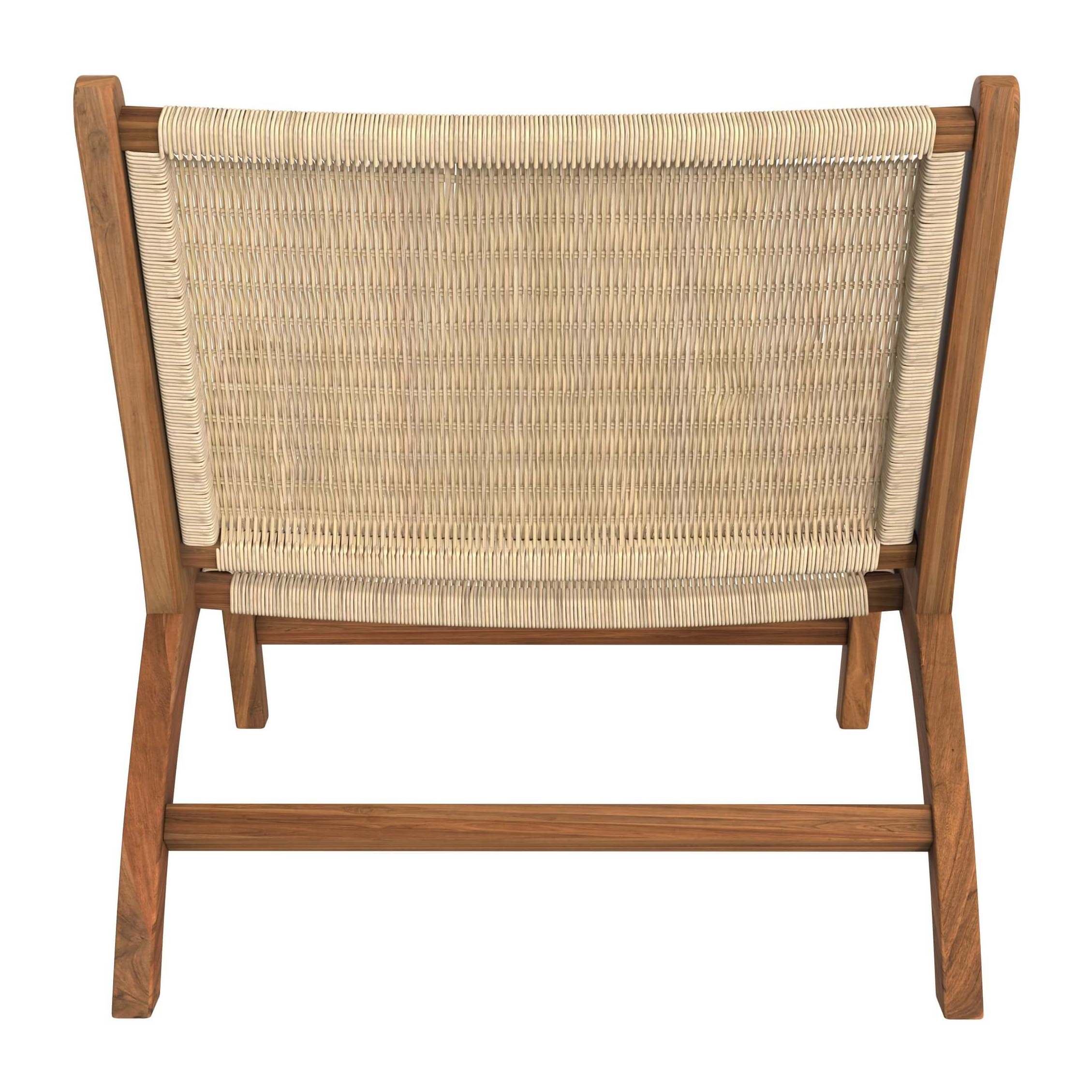 Fauteuil en bois de teck et tressage vannerie en rotin - Kilka