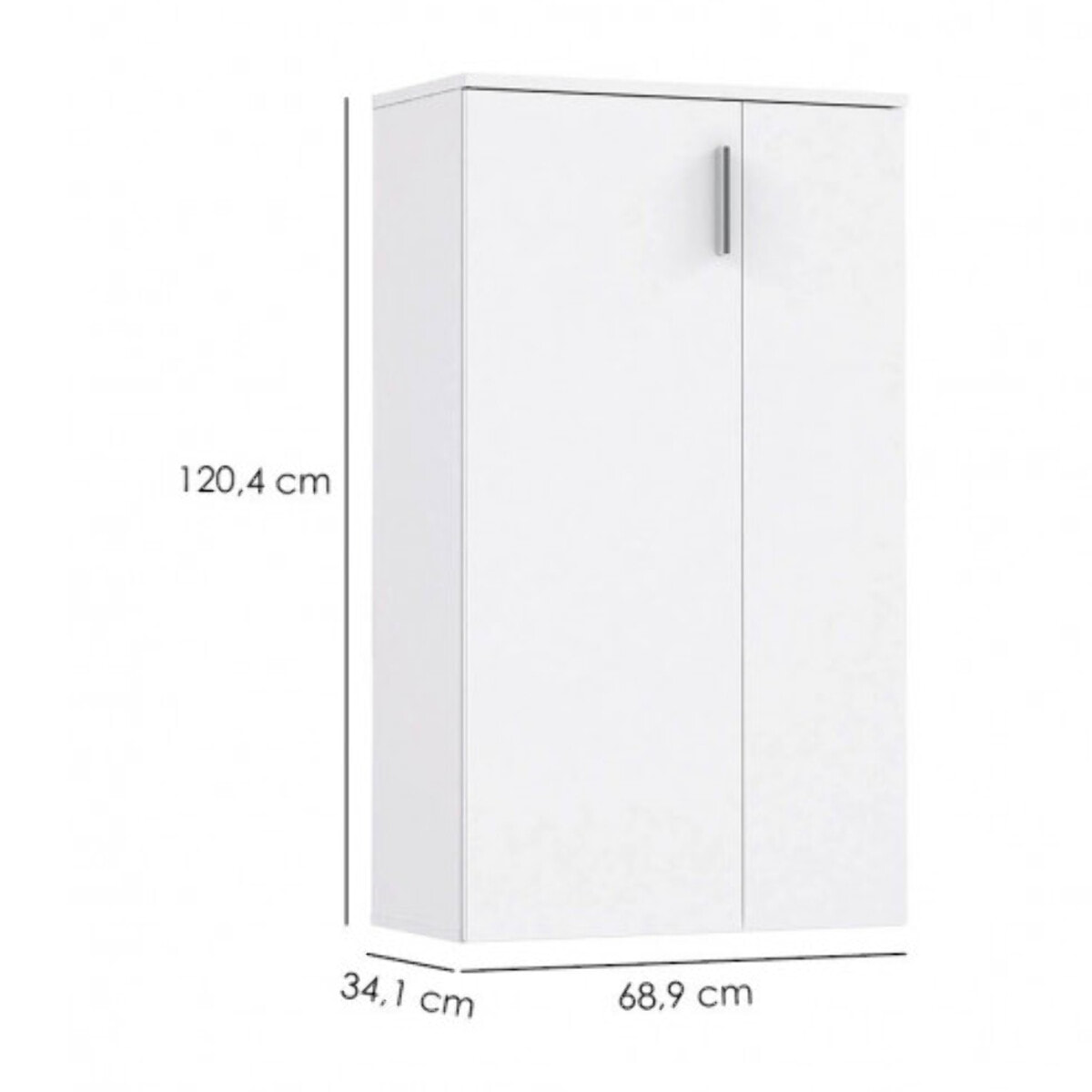 Armoire à chaussures 2 portes 5 tablettes en bois - 5 coloris - SHOES